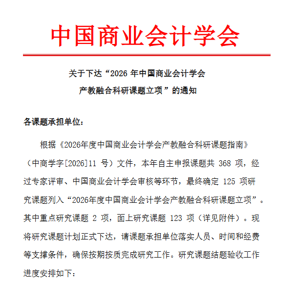 喜报 | 财经商贸学院获四项中国商业会计学会课题立项 第 1 张